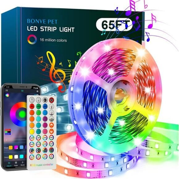 65.6ft Smart Music Sync Color Changing Led Light Strips - Picture 13 of 14